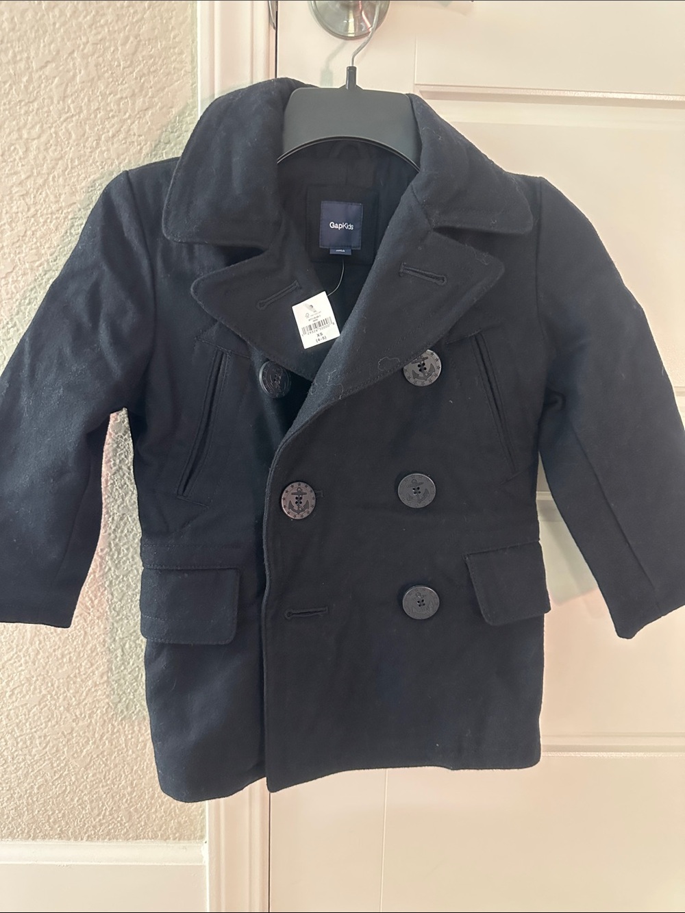 GAP Black Double-Breasted Peacoat for Kids
